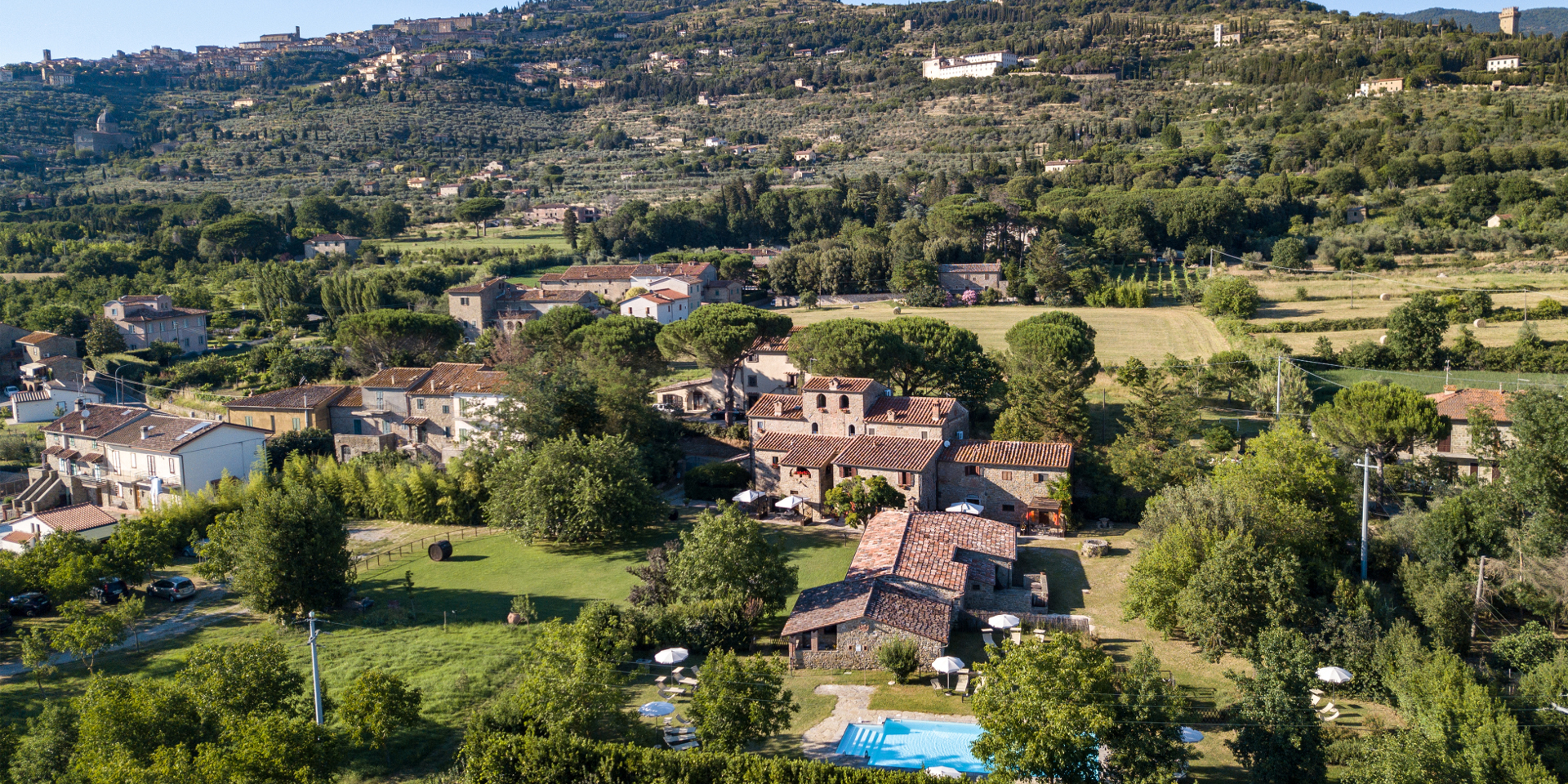Picture 8: Farmhouse Monastero San Silvestro, an aerial photograph taken by a camera attached to a drone