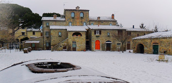 Monastero San Silvestro under a blanket of snow